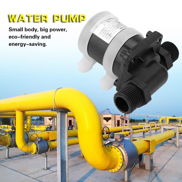 Pompe à Eau 24V DC Zunate 18W 11L/min Plastique - Pompe Solaire Industrielle Jusqu'à 100°C, Noire