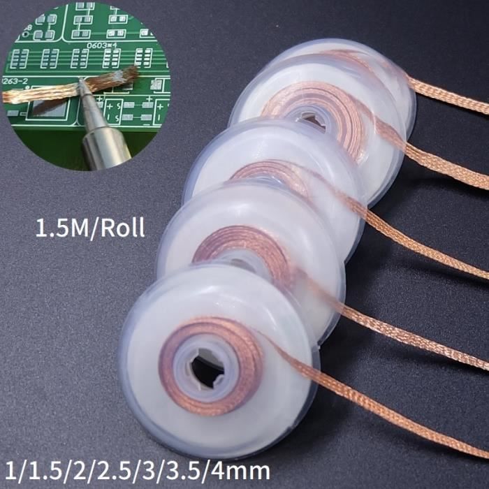 Etain Tresse à Dessouder Lesnow Outil De Retrait De Mèche à Dessouder De 3 M De Long Tresse A Dessouder