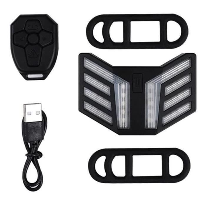 Feu Arrière Vélo Avec Clignotants Et Alarme - Rechargeable USB-C, étanche, Télécommande - 5