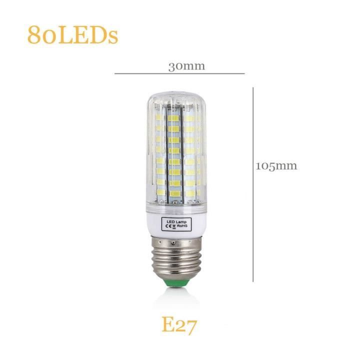 AMPOULE LED,25W 80LEDsWarm WhiteAmpoule Épis De Maïs E27 À Base À