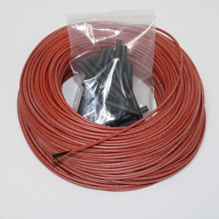 10m -Câble chauffant en Fiber de carbone de 33 ohms,câble chauffant pour chauffage au sol,de 10 à 100 mètres,12K