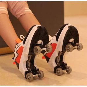 Chaussures à Roulettes LED Enfants Garçons/filles - Baskets Patins Flash, Taille Variable, Cuir - Neuf Sans Boîte