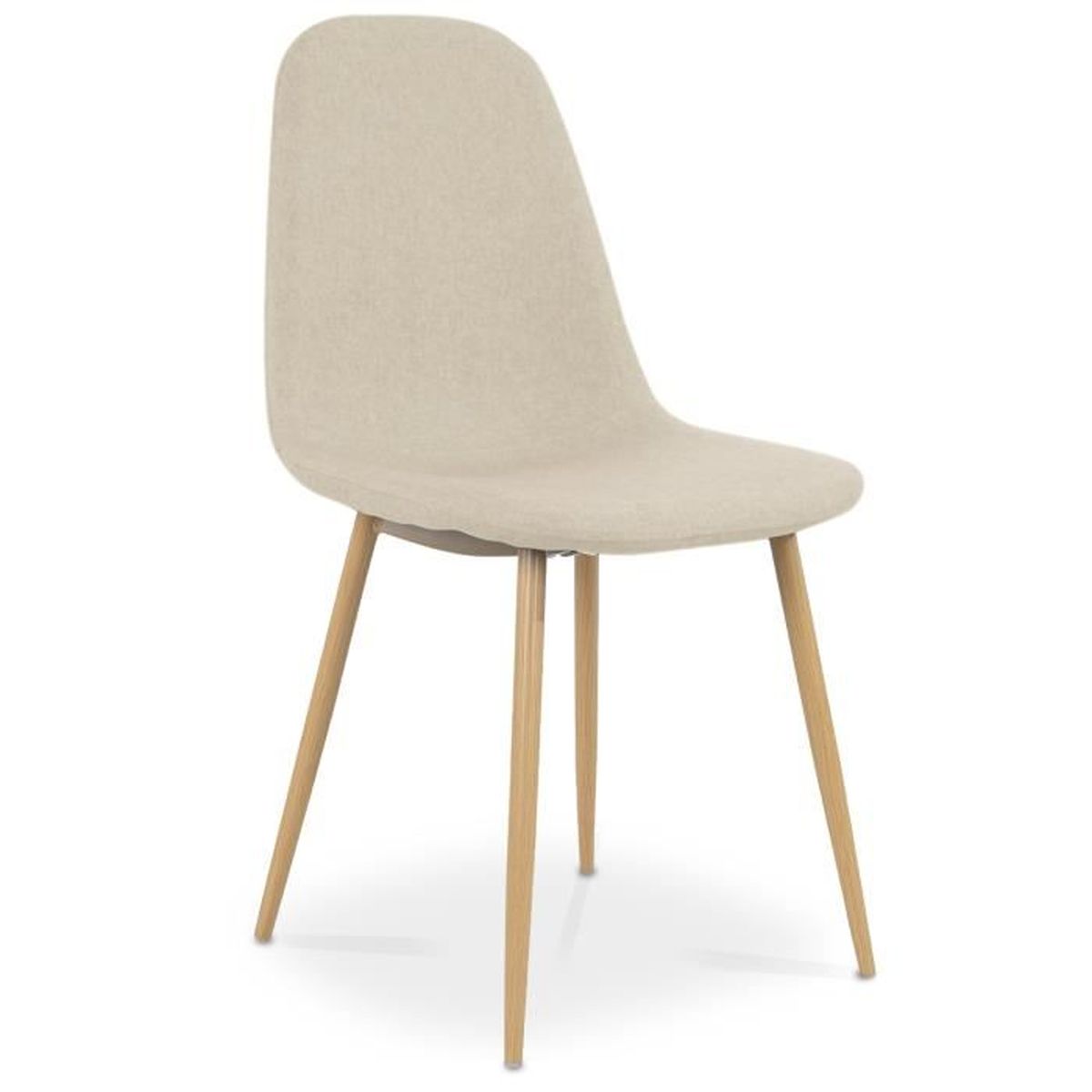 Lot de 7 chaises scandinaves Bali tissu Beige Lot de 7 chaises scandinaves Bali tissu Beige