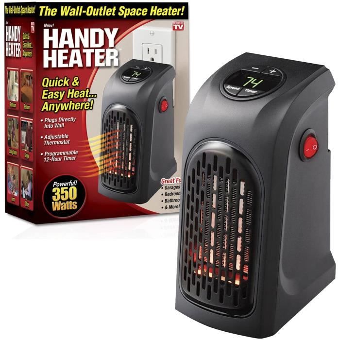 Chauffage D'appoint électrique En Céramique 500 W Avec Protection Contre Surchauffe Pour Bureau Etude Et Chambre Blanc 97183328