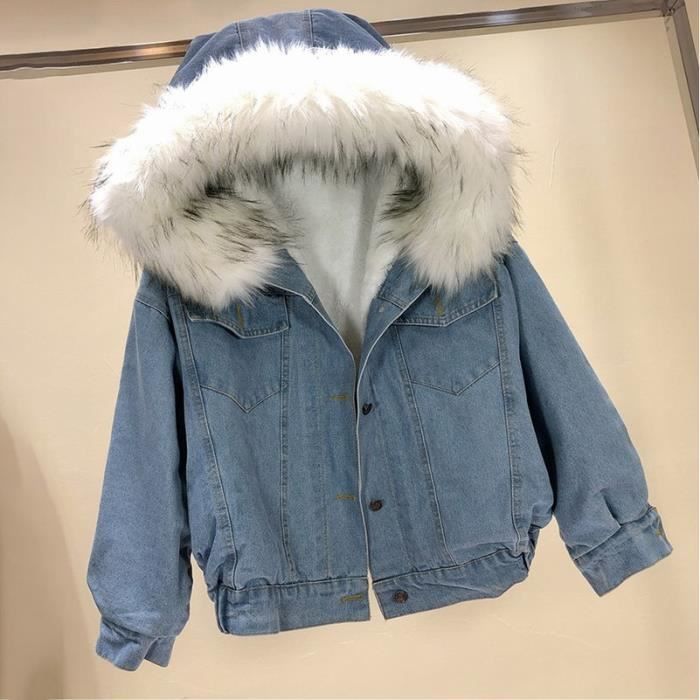 Veste en jean doudoune femme sales