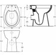 HMF© Toilette Wc haute Classique - sans bord fermeture douce 7 cm - WC Cuvette Céramique Noir 58947-3