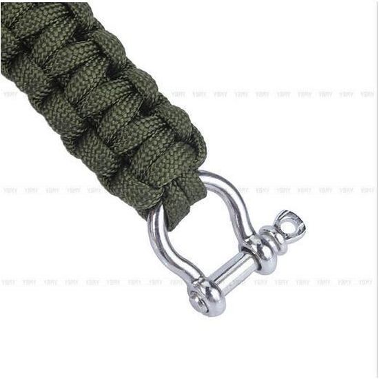 Paracord 550 Survival Bracelet Avec Acier Inoxydable U Manille En Choix De Couleurs
