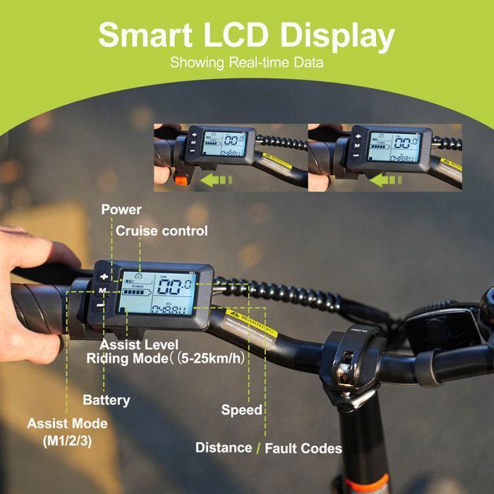 AVDLEU – Vélo Électrique Pliable – Roues 16″ – Moteur 250W 25km/h – Batterie 36V 11.4Ah – Autonomie 40-80km (Mode ASSIST) – Noir