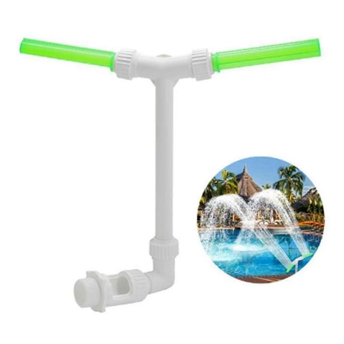 Fontaine De Piscine Double Cascade Réglable Pour Extérieur - Arroseur Avec Adaptateur, Idéale Pour Piscines Hors Sol Et Enterrées