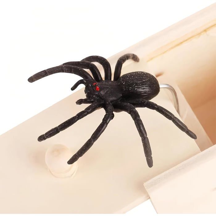 Lot De 2 Boîtes Farces Araignée – Boîte Sauteuse En Bois – Farce Halloween, Anniversaire – Réaliste Et Drôle