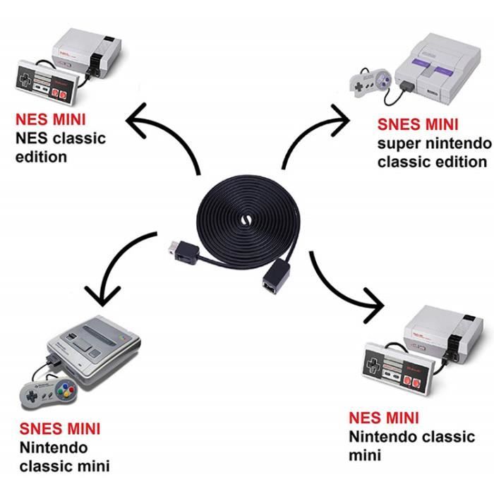 Cable Rallonge Pour Manette Nintendo NES Classic Mini - Blanc - Neuf Sous Emballage - Envoi Suivi Inclus
