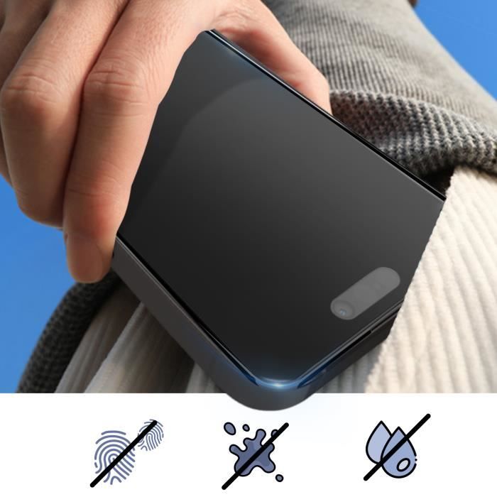 Verre Trempé pour iPhone 15 et 15 Pro Max Bord Biseauté Noir Adhésif -  Cdiscount Téléphonie