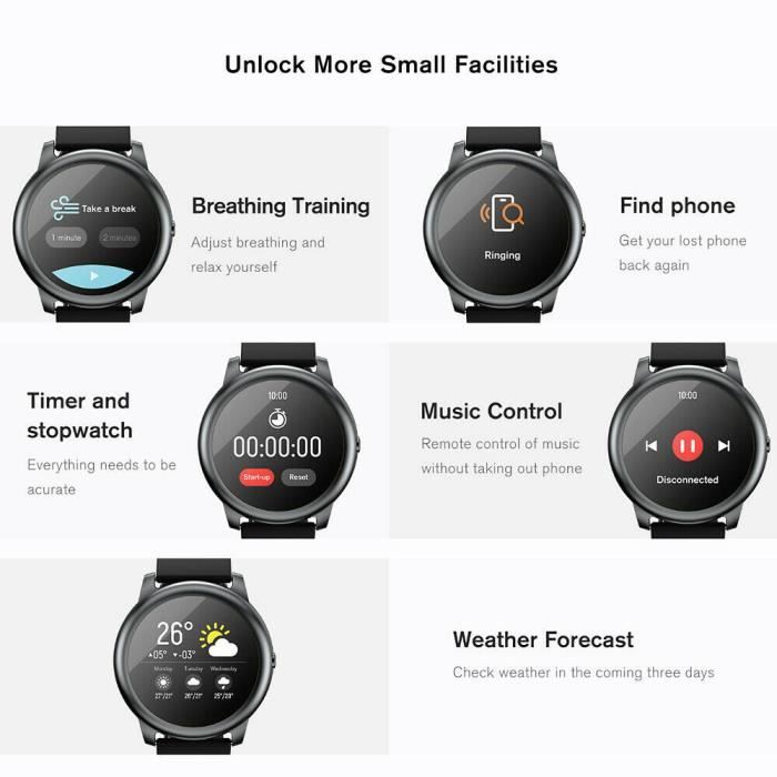Montre connect e Haylou Solar LS05 Bluetooth 5.0 12 modes sportifs