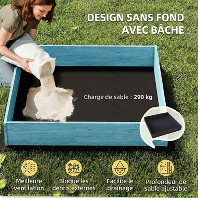 Housse de protection pour bac à sable, housse imperméable pour bac à sable 150 x 150 x 20 cm, tissu Oxford 210D | Leroy Merlin Housse de protection pour bac à sable, housse imperméable pour bac à sable 150 x 150 x 20 cm, tissu Oxford 210D | Leroy Merlin