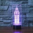 Chambre Décor De Chevet 3D Big Ben Nuit Lumière Colorée Bâtiment Londres Elizabeth Tour Lampe de Table Bébé Sommeil Éclairage Cadeau-0