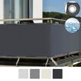 Sol Royal Brise Vue Balcon 90x300 cm Anthracite avec Œillets, Cordons, Résiste à l'eau Intempéries 160 g/m² PES SolVision PB2-0