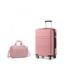 Kono Set de 2 Valises de Voyage ABS Rigide Bagage Cabine 65x44x26cm à 4 roulettes avec Serrure TSA + Sac de Voyage Ryanair, Nue