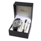 ERNEST PARIS coffret cadeau montre homme et gourmette acier inoxydable black collection