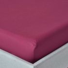 HOMESCAPES Drap-housse Prune 100% coton Égyptien 200 fils 120 x 190 cm