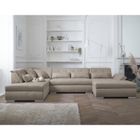 LISA DESIGN Vermont - canapé panoramique d'angle gauche - 7 places - XXL - Beige