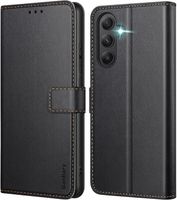 Coque Pour Samsung Galaxy A55 4G/5G, Pochette Etui Housse Cuir à Clapet avec Fermeture Magnétique et Multifonction Noir - New&Teck