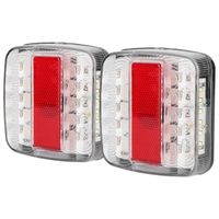 Dilwe Lumière LED de voiture 2Pcs 12V / 24V 20LED Feux arrière doubles couleurs pour camion remorque (couvercle de lampe blanc)