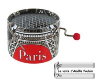 La valse d'Amélie Poulain n°2 - Boîte à musique à manivelle ronde en carton avec mécanisme musical de 18 notes - BPM-12-AMELIENB-2