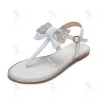 Sandales plates haut de gamme - LE COIN COQUIN - Blanc - Femme - Boucle de serrage - Chaussures en viscose