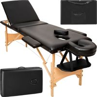 TECTAKE Table de massage portable pliante à 3 zones DANIEL Sac de transport compris 210 x 95 x 62 - 84 cm - Noir