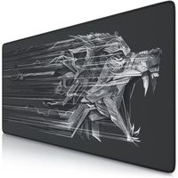 Tapis de Souris Gaming - 900 x 400 mm - Base en Caoutchouc Antidérapant Surface - avec pour Jeux et Bureau - Noir