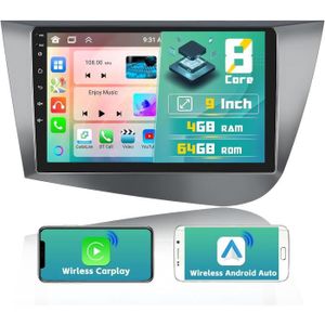 AUTORADIO [8-Core-4+64GB] 9'' Autoradio Android avec CarPlay