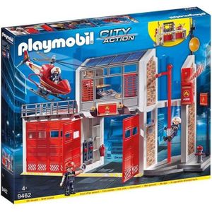 UNIVERS MINIATURE Playmobil 9462 Caserne de Pompiers avec hélicoptèr
