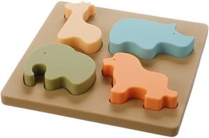 PUZZLE Jouets puzzle animal vert en silicone souple pour 