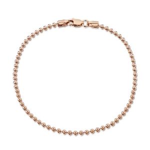 Cha/îne Argent 925//1000 Plaqu/é Or Ros/é 14K Largeur 2.3 mm Maille C/œur Amberta/® Bijoux Longueur 18 19 20 cm Bracelet