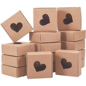 Set de 2 grandes boites avec défaut, forme Coeur en carton, 34 cm et 30 cm