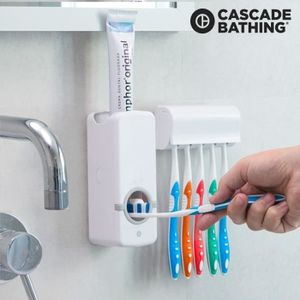 Pour comptoir de salle de bain Rangement de dentifrice En métal antirouille Absorbant l'eau grand, doré Support de brosse à dents en diatomite