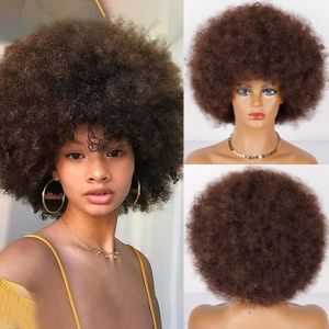 Creamily Perruque Homme Noirs Perruque Afro Homme Perruque Homme Naturel  afro-américain pleine synthétique perruque Disco Cosplay Halloween