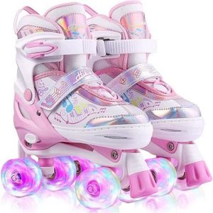 Roller Shoes avec Lumière Adulte Chaussure Roller Fille Roller Skate Shoes  Patins A roulettes 4 Roues Patins A roulettes Casual Chaussures De Sport :  : Sports et Loisirs