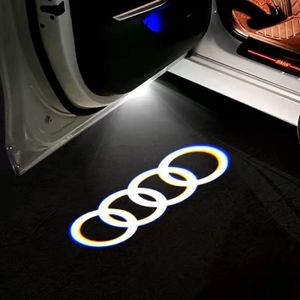PHARES - OPTIQUES Remplacement 2 Pcs Porte De Voiture Led Bienvenue Laser Projecteur quatre anneaux pour Audi