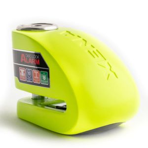 ANTIVOL - BLOQUE ROUE XENA - Antivol Moto Bloque Disque Alarm 120 dB XX10 Acier 10mm - Classe SRA - Jaune Fluoabc100010843400000