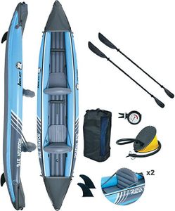 KAYAK Kayak gonflable Roatan 2 personnes - Zray - Bleu - Adulte - PVC laminé - Design moderne - Pack complet