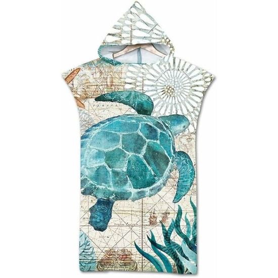 Odot Serviette Poncho de Surf, Microfibre à Séchage Rapide en Tissu Surfing Changement Robe à Capuche Poncho Plage à Langer Peignoir Natation pour Adulte Large (75x110cm,Bohême A
