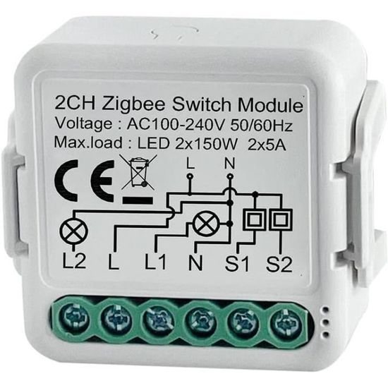 Module Relais ZigBee 4 Canaux - Connectez Vos Appareils à Alexa Ou Google Home, Contrôle Vocal Et à Distance Pour Maison Connectée