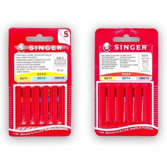 Lot De 60 Aiguilles Pour Machine à Coudre (6 Tailles Par Paquet