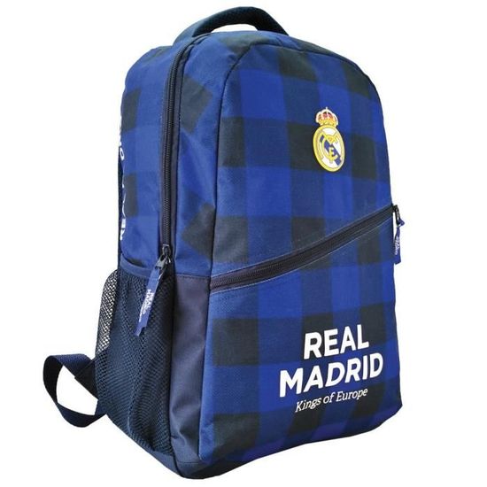 Sac à Dos Scolaire Real Madrid Officiel - Collection Licenciée | Polyester | 3 Compartiments | 32x45x16cm