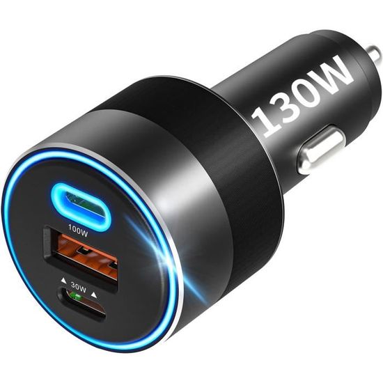 Chargeur Voiture Double Port USB-C PD 38W + USB-A QC 18W - Charge Rapide Pour Smartphone, Tablette, GPS