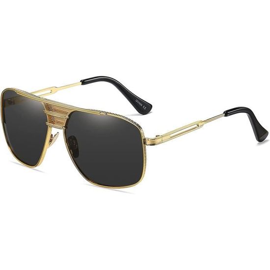Lunettes De Soleil Rétro Anti-lumière Bleue - Monture TR90 Rectangulaire, Verres CR39 - Style Années 80/90 - Homme/femme - 9
