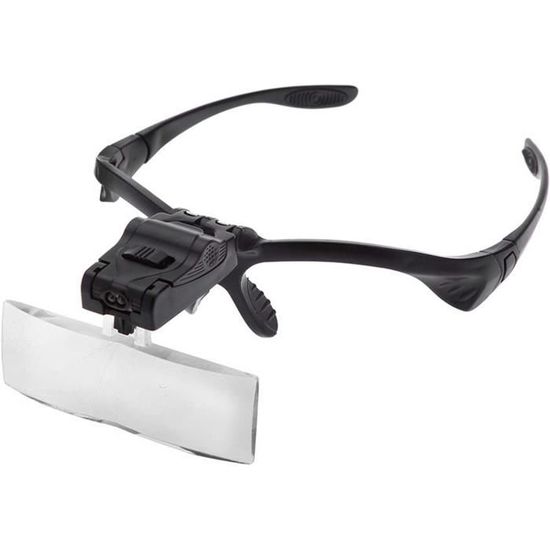 Lunettes Loupe Mains Libres Vision Aid - Avec Lumière LED Et 5 Verres Grossissants - Pour Loisirs Créatifs