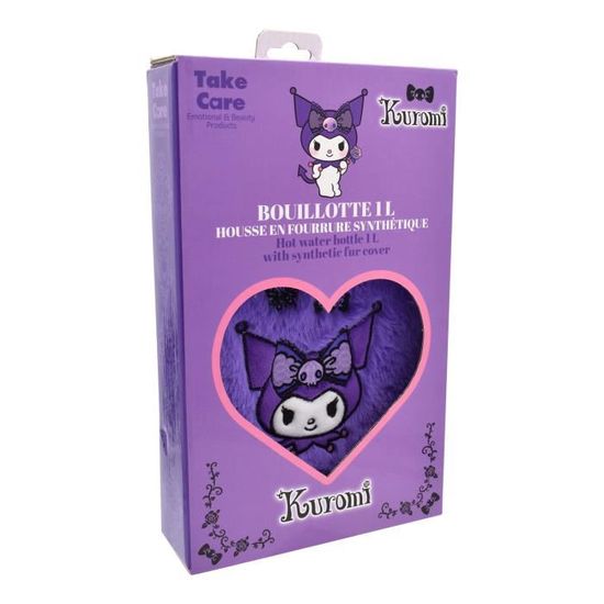 TAKE CARE - Borsa Da Bagno Kuromi Viola - Astuccio In Peluche Per Cosmetici E Igiene