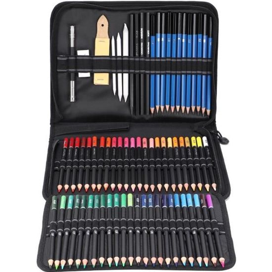 95pcs Set Kit de dessin professionnel croquis dessin crayons materiel  dessin art peinture esquisse Étui à crayons CYA2 - Cdiscount Beaux-Arts et  Loisirs créatifs